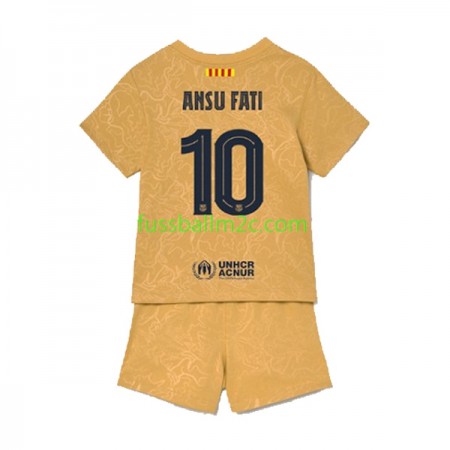 Fußballtrikots FC Barcelona Ansu Fat 10 Kinder Auswärts Trikotsatz 2022-2023